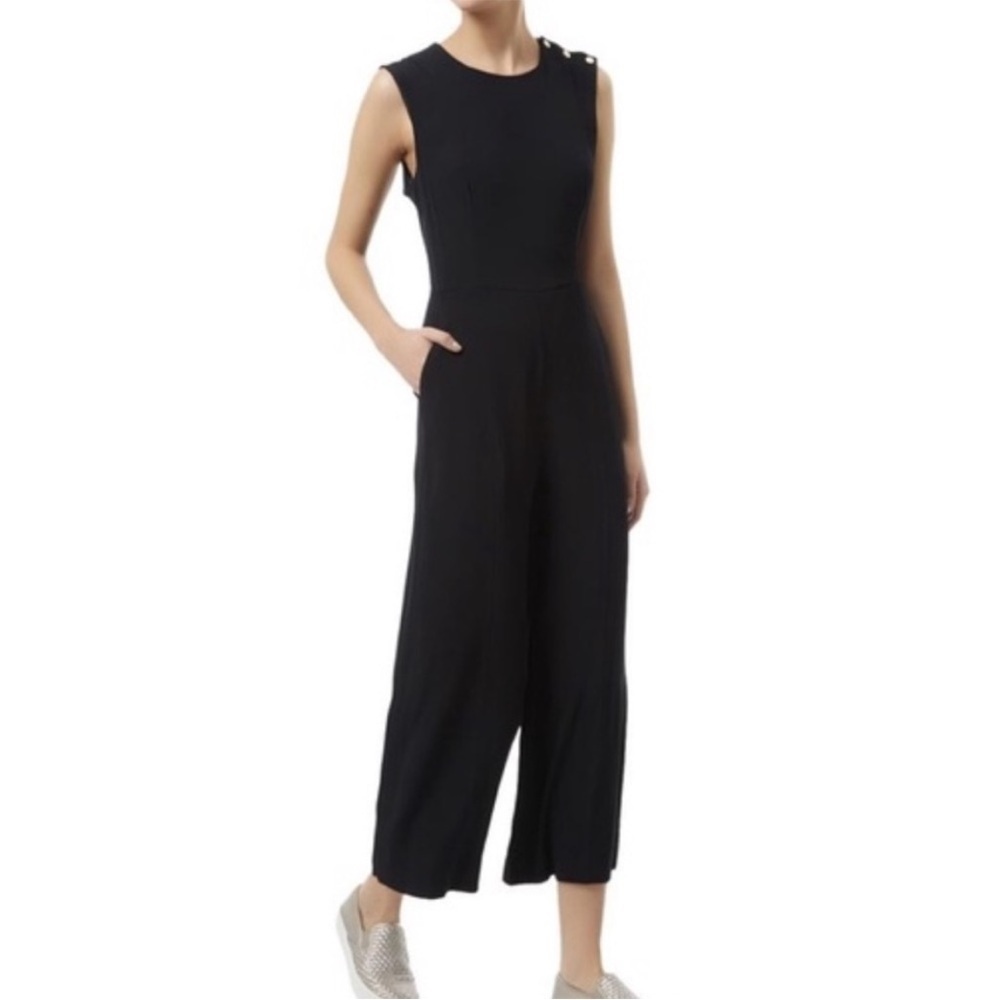 Sandro Paris Parigo Marine Stretch Crepe Jumpsuit Size 2 Us M